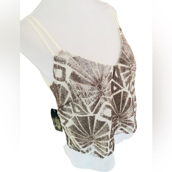 New with tags Bebe Geo Embellished Cami, Ocelot size XS - Picture 6 of 9
